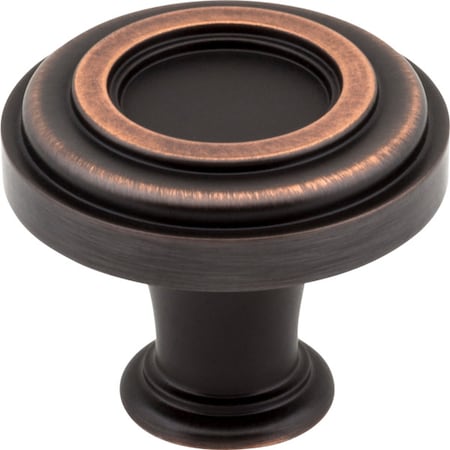 Jeffrey Alexander 1-3/8" Diameter Brushed Oil Rubbed Bronze Ring Lafayette Cabinet Knob 317DBAC